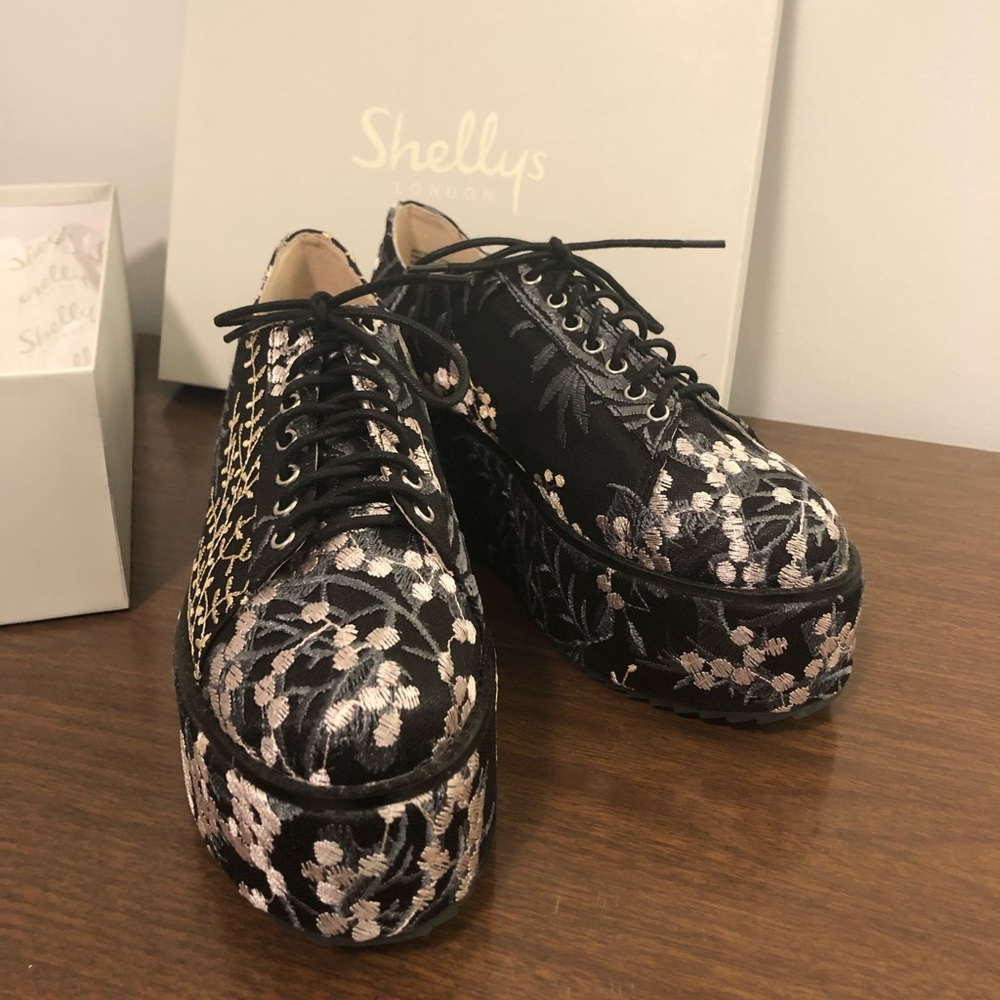 Shellys London Platform Floral Creepers